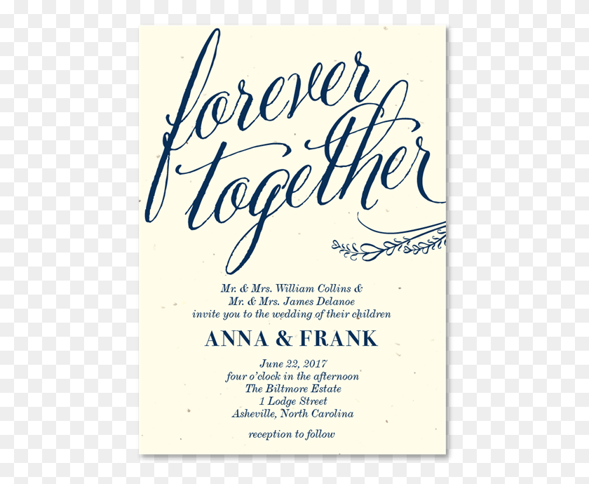 454x630 Forever Together Gorgeous Wedding Invitations Calligraphy, Text, Flyer, Poster Descargar Hd Png
