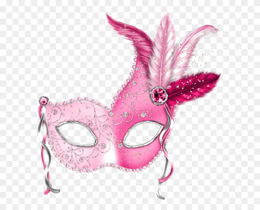 600x619 Forgetmenot Masks Transparente Rosa Y Oro Masquerade Pink Masquerade Mask, Gato, Mascota, Mamífero Hd Png