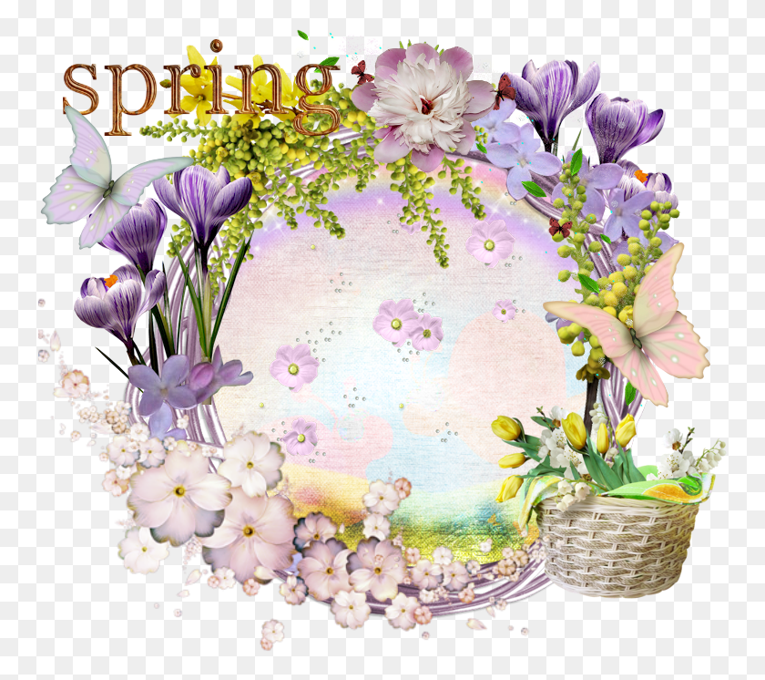 757x686 Forgetmenot Spring Frames Purple Cluster Frame, Cake, Dessert, Food HD PNG Download