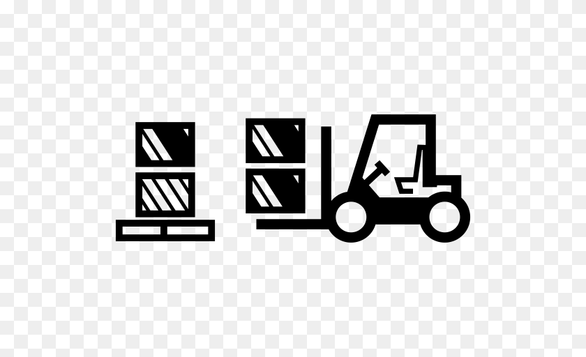 512x512 Forklift Forklift Lift Icon With And Vector Format For, Gray Transparent PNG