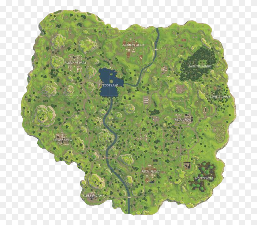 707x676 Fortnite Battle Old Royale Map Image Places In Fortnite That Have Basketball Courts, Land, Outdoors, Nature HD PNG Download