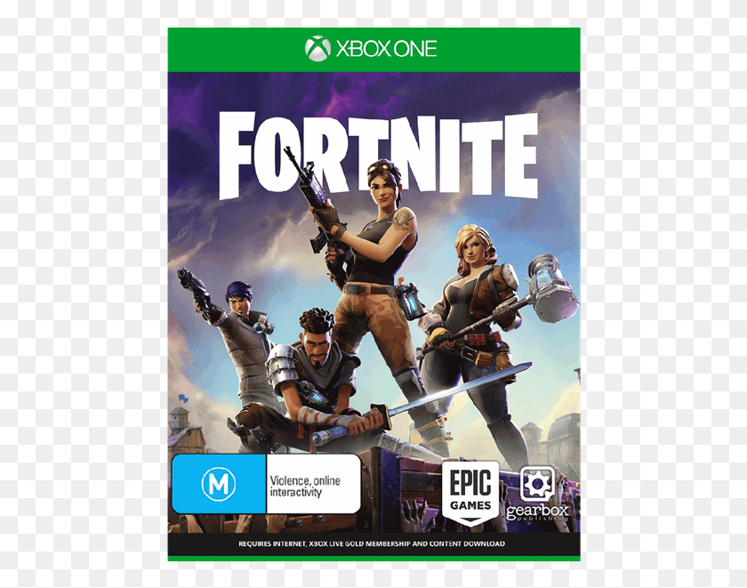 466x601 Подросток С Рейтингом Fortnite Battle Royale Fortnite Para Xbox One, Плакат, Реклама, Человек Hd Png Скачать