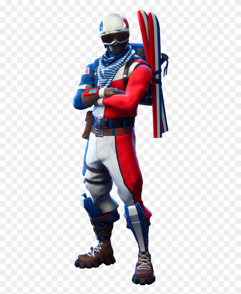 336x965 Fortnite Characters No Background Alpine Ace Skin Fortnite, Helmet, Clothing, Person HD PNG Download