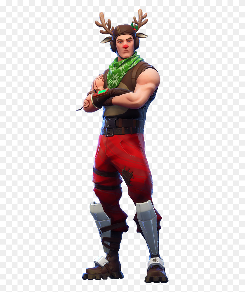 317x943 Fortnite Red Nosed Ranger Fortnite Red Nose Ranger, Clothing, Apparel, Person HD PNG Download