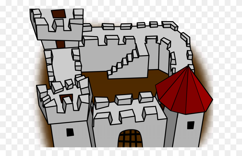 640x480 Fortress Clipart Medieval Castle Wall Map Of Castle Clip Art, Architecture, Building, Minecraft HD PNG Download