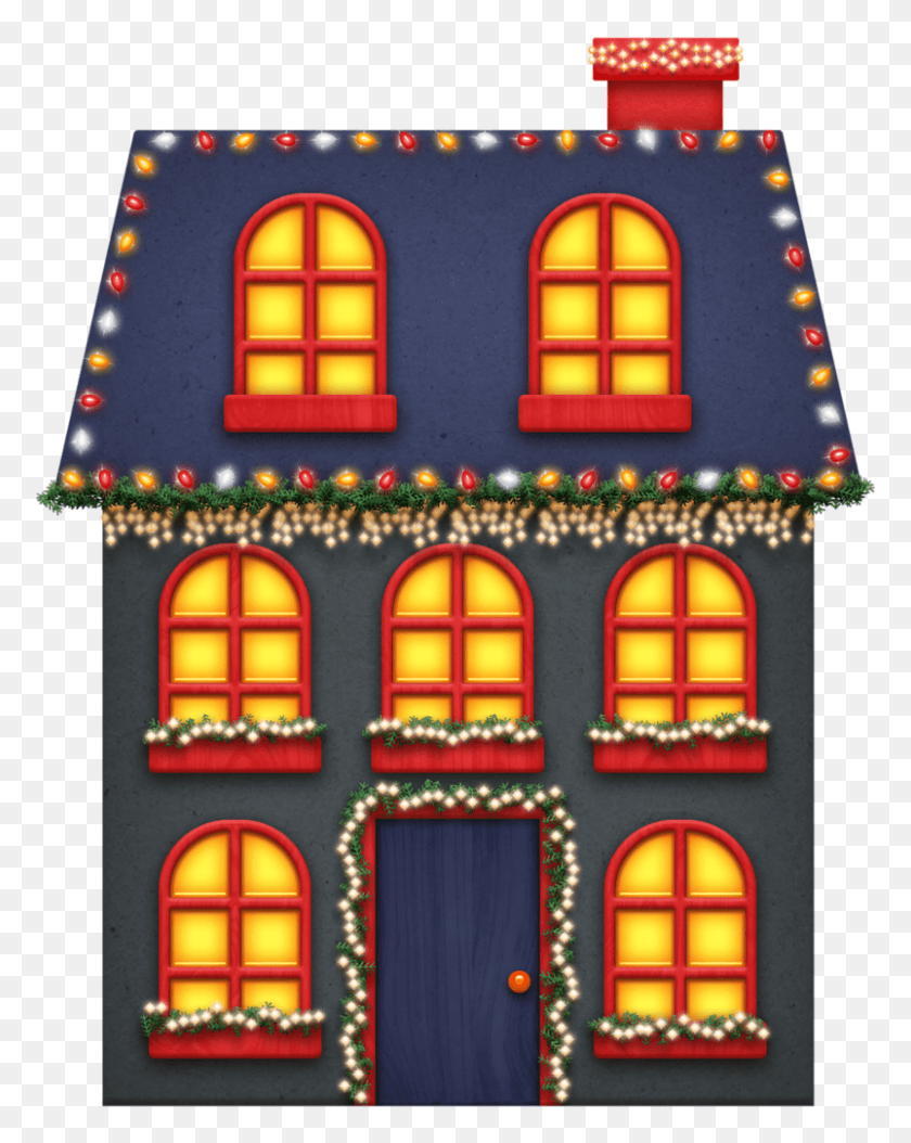 803x1024 Fotki Christmas Colors Christmas Lights Christmas Christmas Village Houses Clipart, Window, Door HD PNG Download