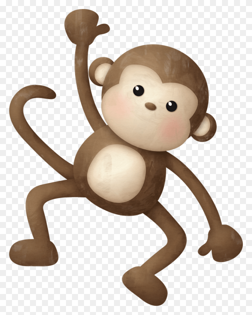 806x1024 Fotki Zoo Clipart Monkey Illustration Jungle Theme Printable Jungle Animals Clipart, Toy, Figurine, Animal HD PNG Download