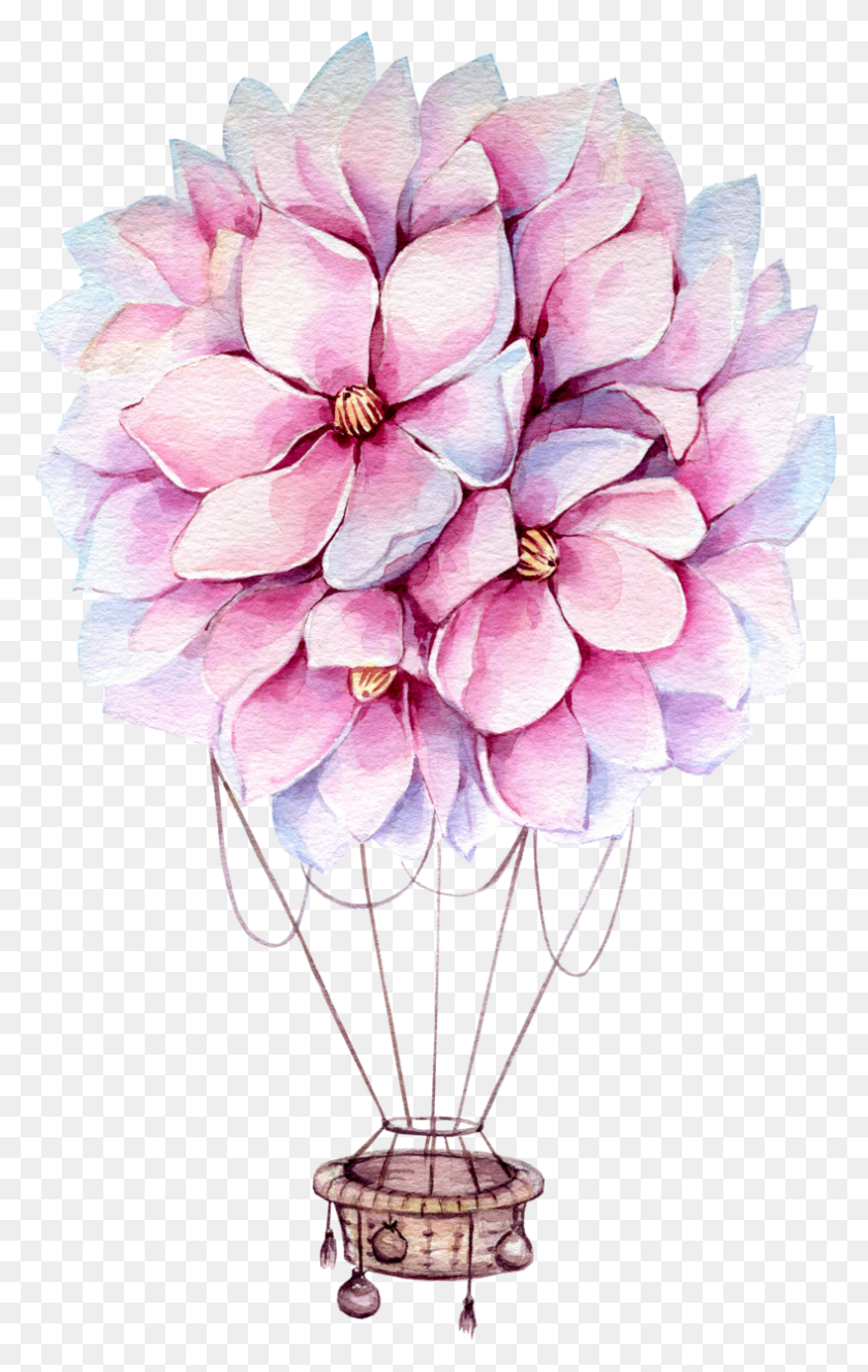 788x1280 Foto Avtor Lili Na Yandeks Hot Air Balloon Watercolor, Dahlia, Flower, Plant HD PNG Download
