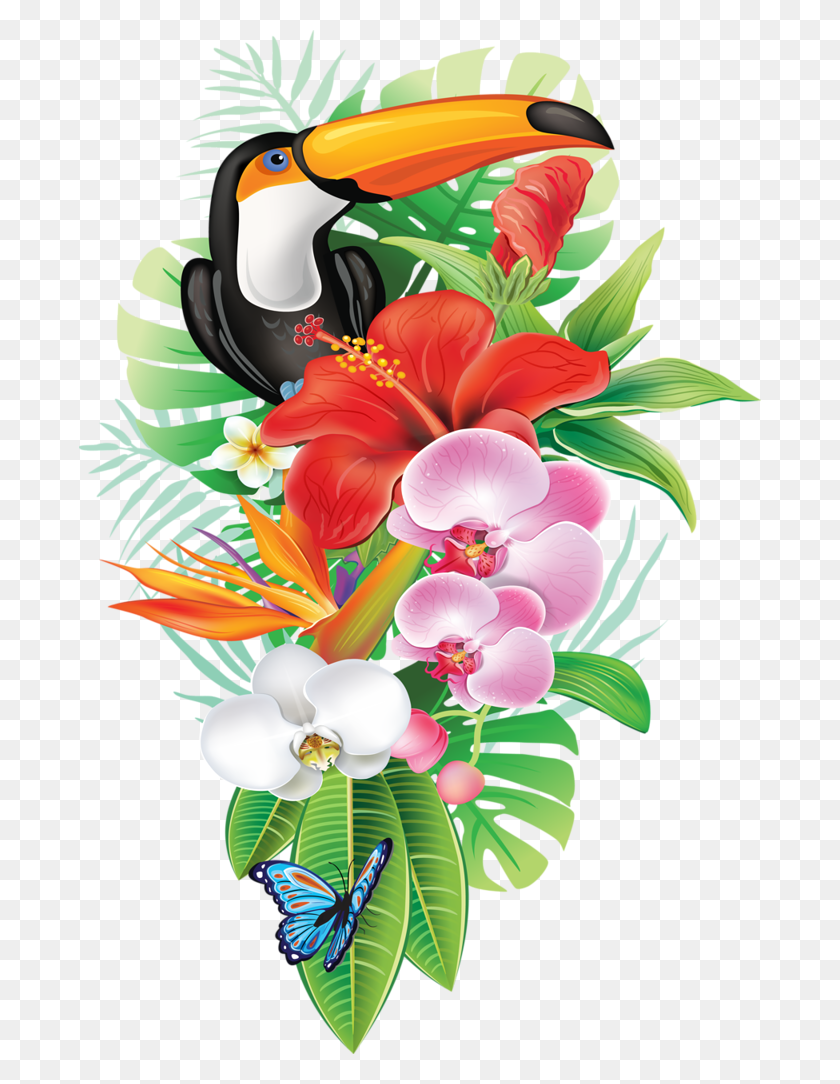 682x1024 Foto Avtor Soloveika Na Yandeks Flores Tropicales Fondo Transparente, Gráficos, Diseño Floral Hd Png