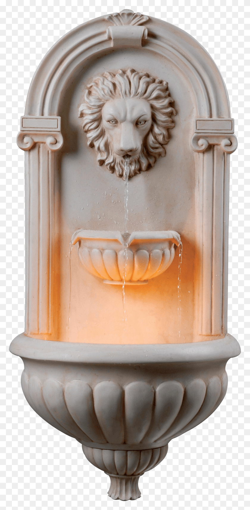1538x3256 Fountain Lion Head Fountain, Water, Drinking Fountain, Lamp HD PNG Download