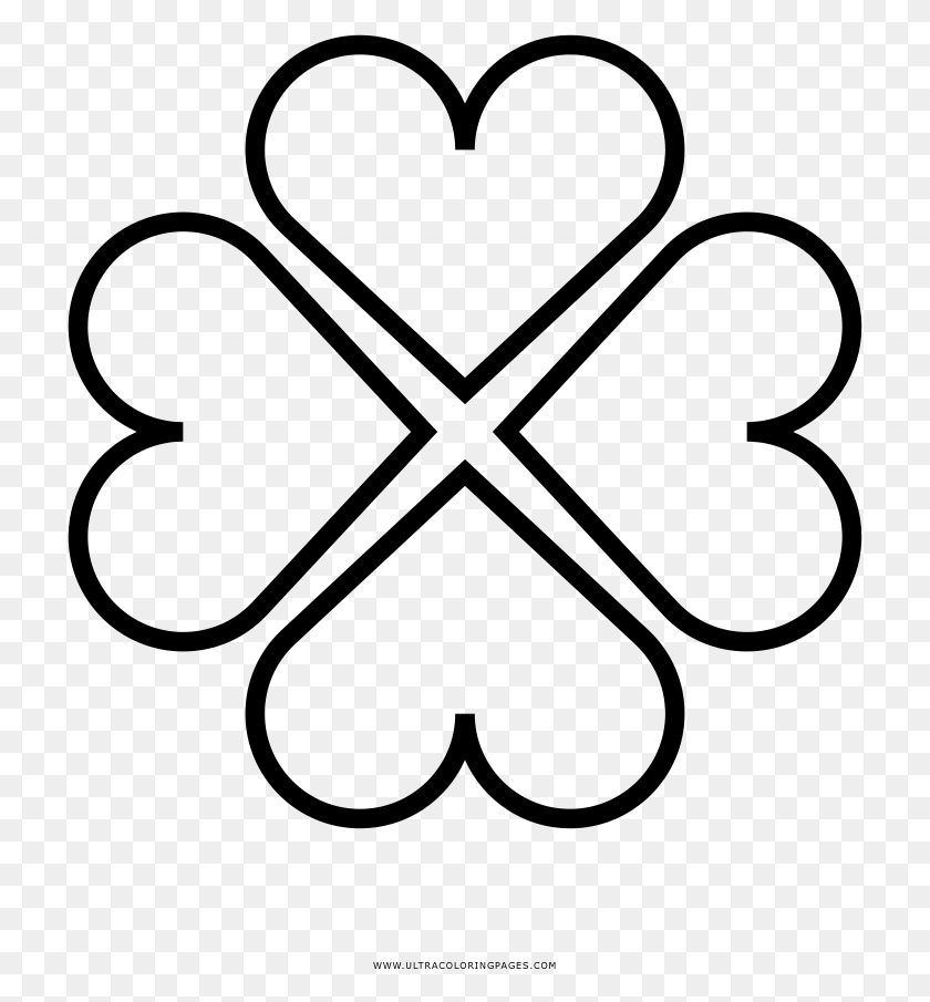 719x845 Four Leaf Clover Coloring, Gray, World Of Warcraft HD PNG Download