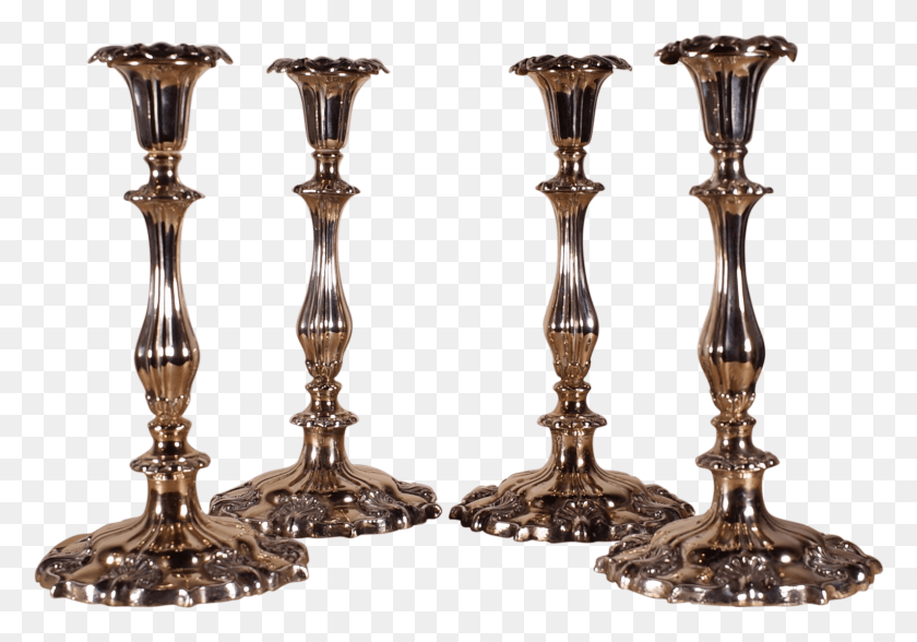 1589x1077 Four Old Sheffield Plate Candlesticks Table, Bronze, Glass, Goblet Descargar Hd Png