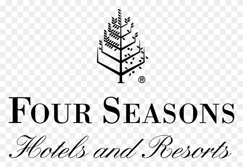 2331x1551 Логотип Four Seasons Hotels And Resorts Черно-Белая Иллюстрация, Серый, World Of Warcraft Hd Png Скачать
