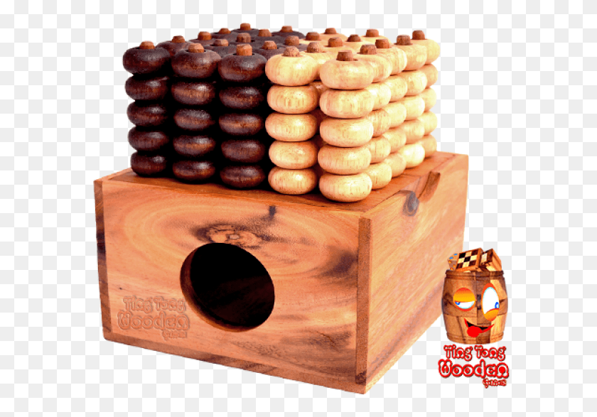 594x527 Four Win The 3d Space Mill Four In A Row In The Variant 3d Wooden Game, Box, Birthday Cake, Cake HD PNG Download