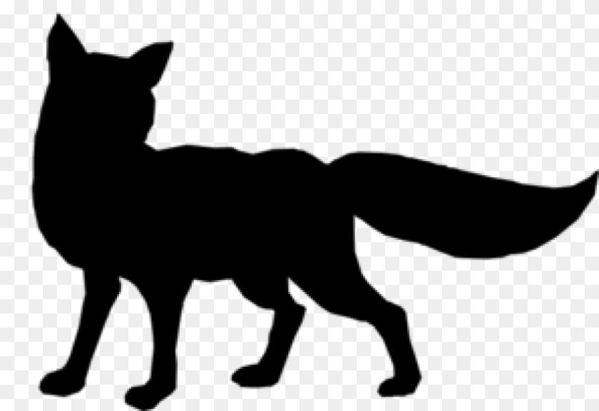 850x584 Fox, Animal, Coyote, Mammal, Silhouette Sticker PNG