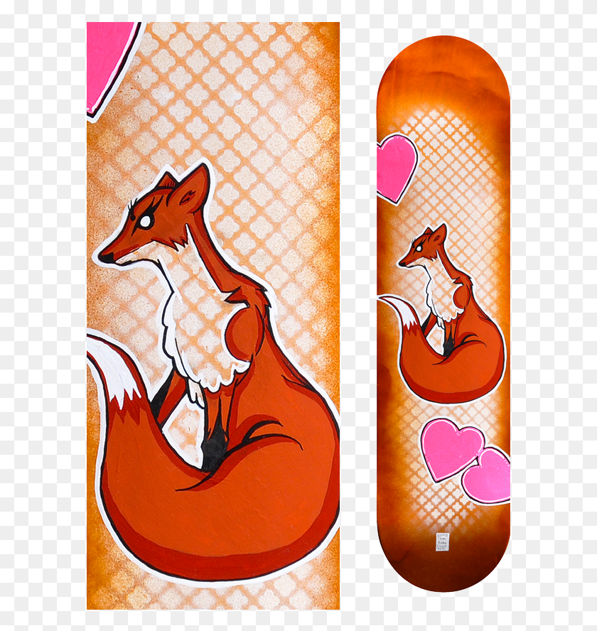 598x828 Fox Animal Skateboard Skateboard Art Spray Paint Grigliati Legno, Leisure Activities, Modern Art HD PNG Download