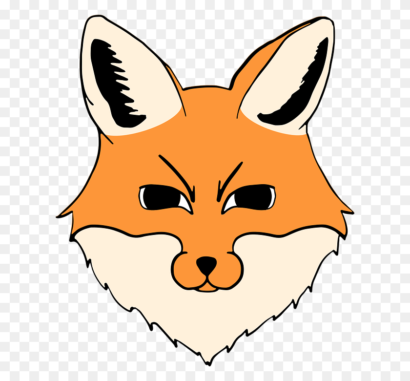612x720 Fox Head Animal Vector Illustration Caricature Fox Vector, Label, Text, Mask HD PNG Download