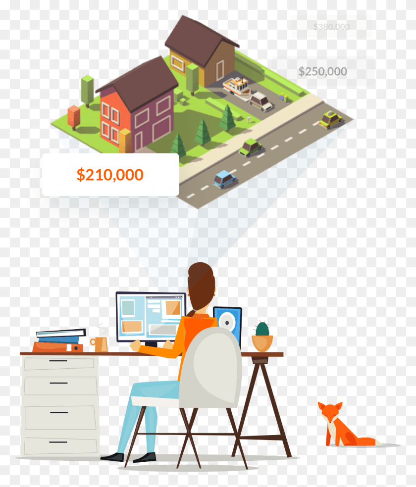 1082x1282 Foxy Ai Home Value Estimates Suburban House Low Poly, Chair, Furniture, Desk HD PNG Download