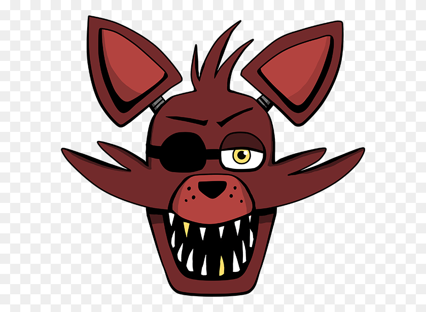 600x555 Foxy Head By Kaizerin Five Nights At Freddy39s Foxy Stencil, Sunglasses, Accessories, Accessory HD PNG Download
