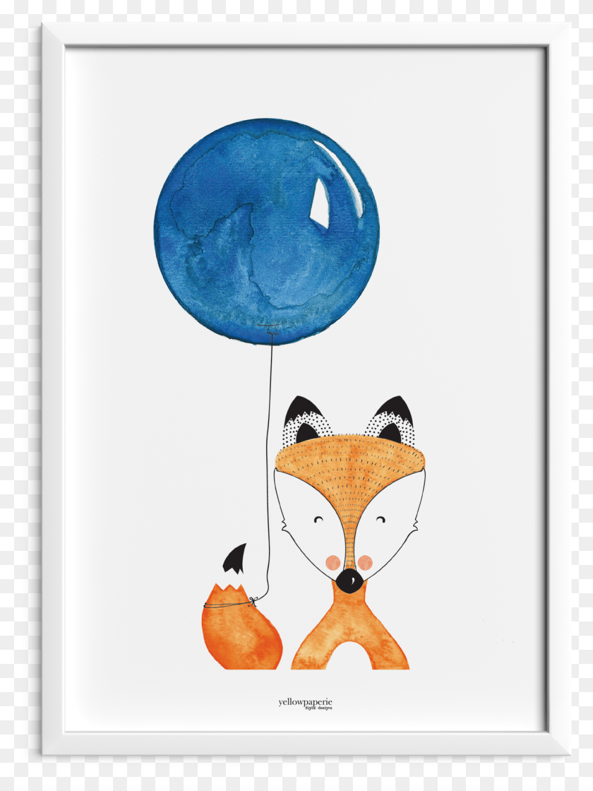 1342x1824 Foxy Nursery Wall Art Illustration, Ball, Balloon HD PNG Download