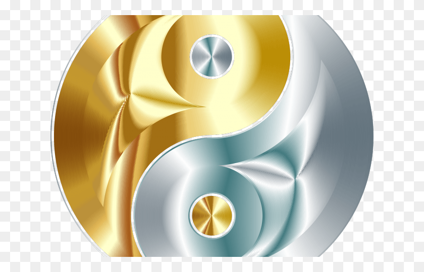 640x480 Fractal Clipart Yin Yang Yin And Yang, Gold, Disk, Dvd HD PNG Download