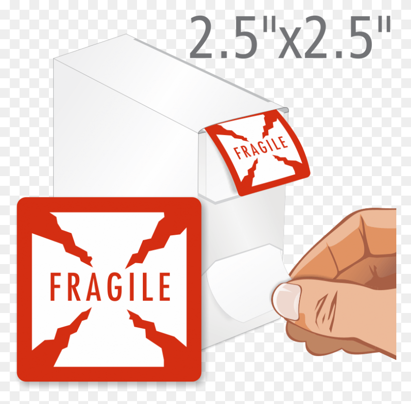 792x778 Fragile Shipping Labels In Dispenser Box Label, First Aid, Text, Number HD PNG Download