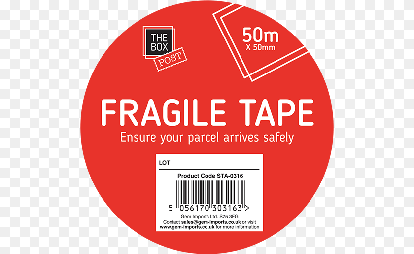 516x515 Fragile Tape 50m Circle, Text, Paper, Disk Clipart PNG