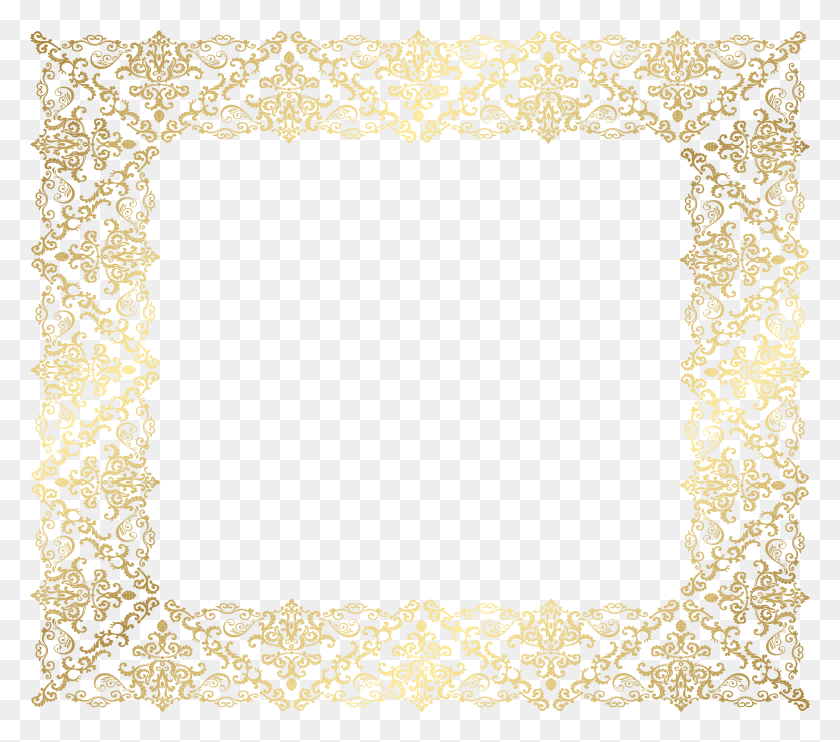 7927x6935 Frame Border Decorative Gold Image HD PNG Download