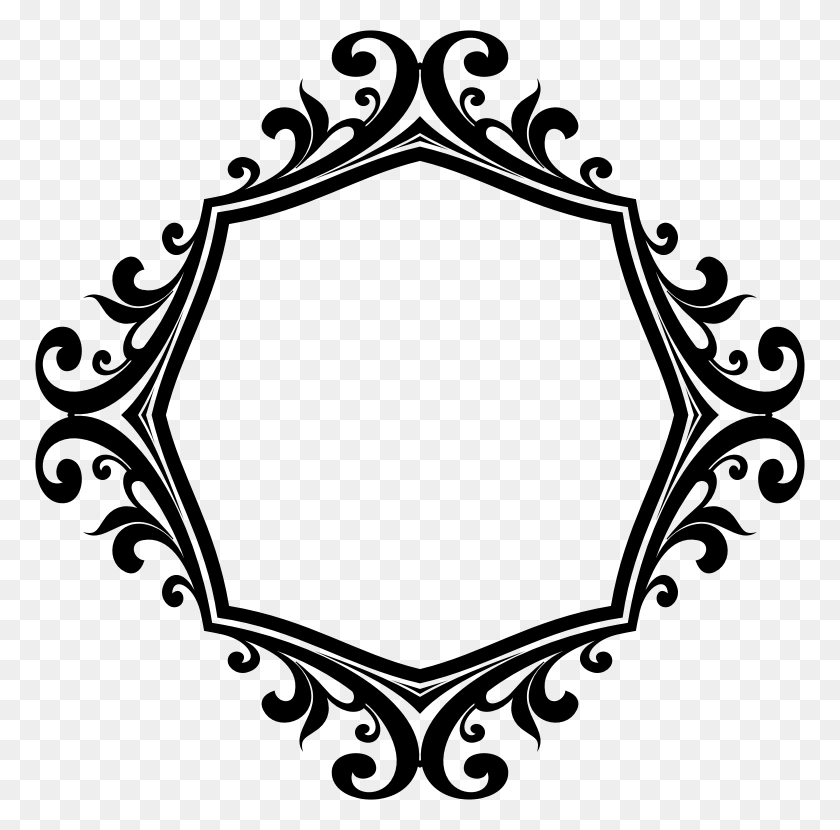770x770 Frame Border Design Black And White, Gray, World Of Warcraft HD PNG Download