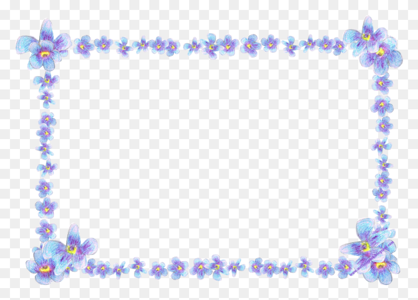 1242x867 Frame Flowers Butterflies Purple Image Forget Me Not Border, Accessories, Accessory, Bracelet HD PNG Download