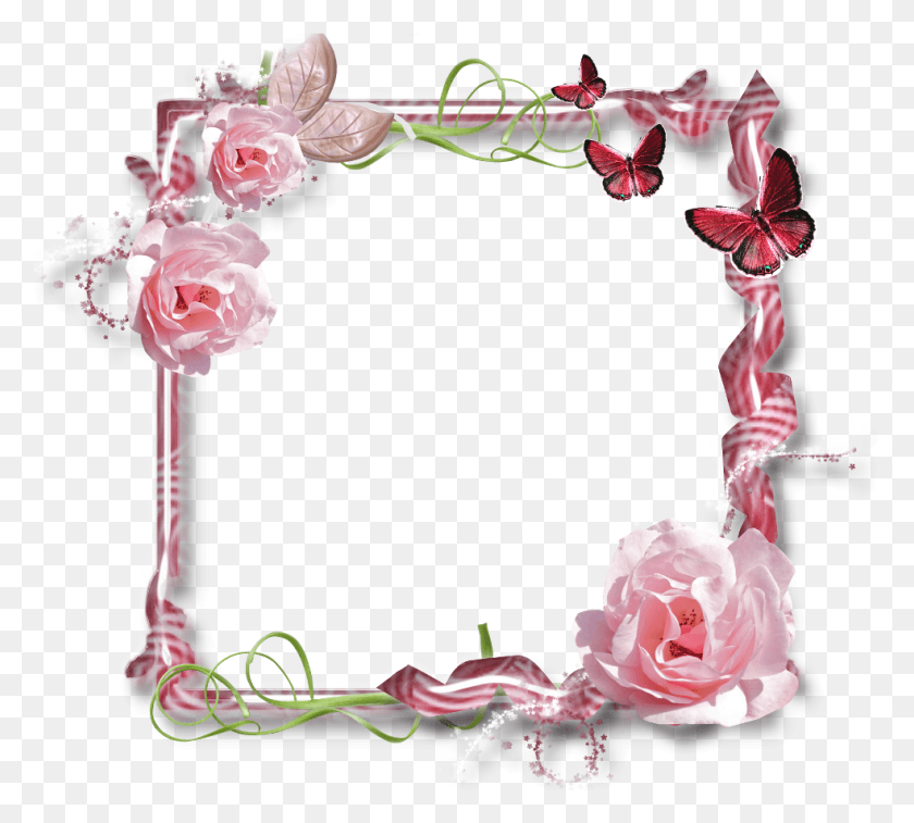 984x880 Frame For Scrap Booking Are Taggin Pink Rose Flower, Architecture, Building, Accessories HD PNG Download