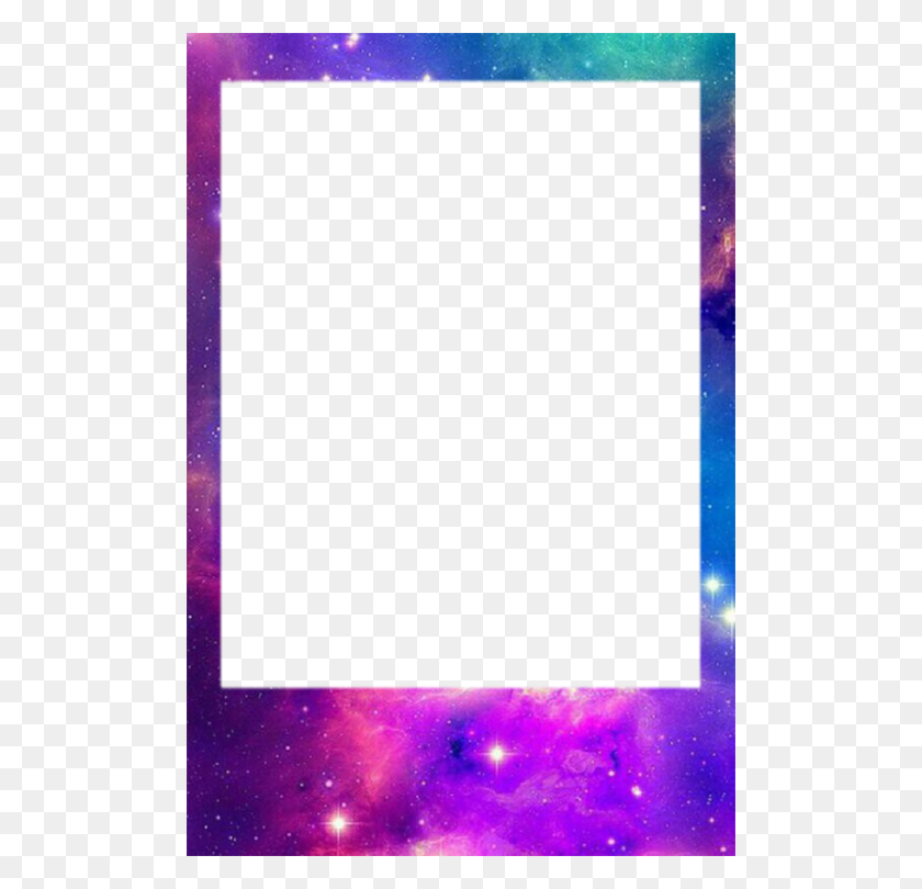 500x750 Frame Galaxy And Polaroid Image Galaxy Picture Frame, Purple, Astronomy, Outer Space HD PNG Download