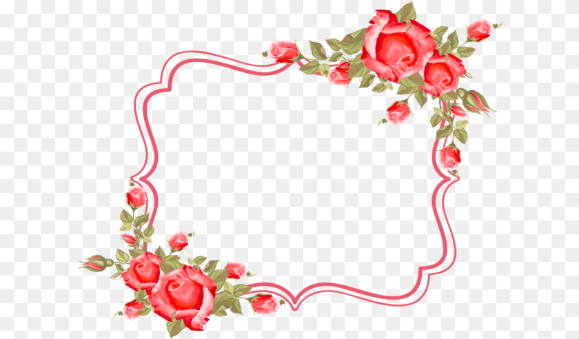 Frame Vector Flower Frame Flores, Plant, Rose, Pattern, Accessories Sticker PNG