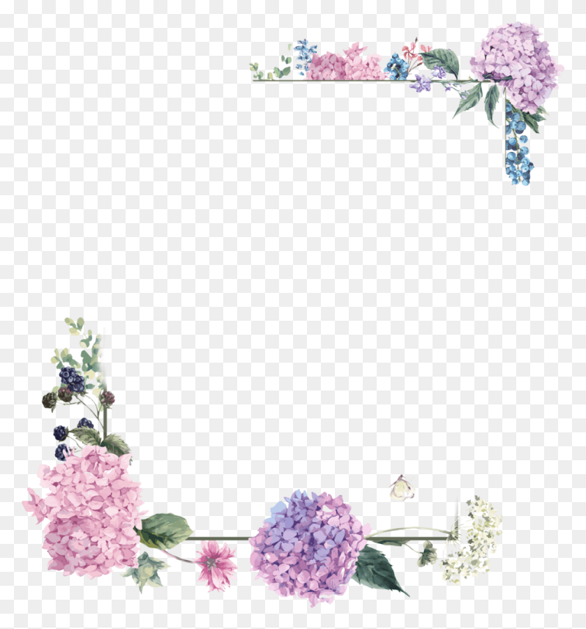 949x1025 Frame Wedding Flower Wedding Border, Floral Design, Pattern, Graphics HD PNG Download