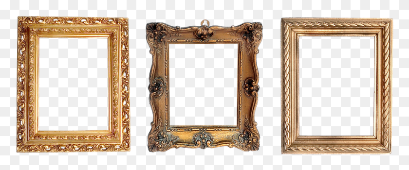 912x340 Framed Art For Your Wall Design Filigreed Gold Frame Frame Decal Transparent Background, Mirror, Bronze, Head HD PNG Download