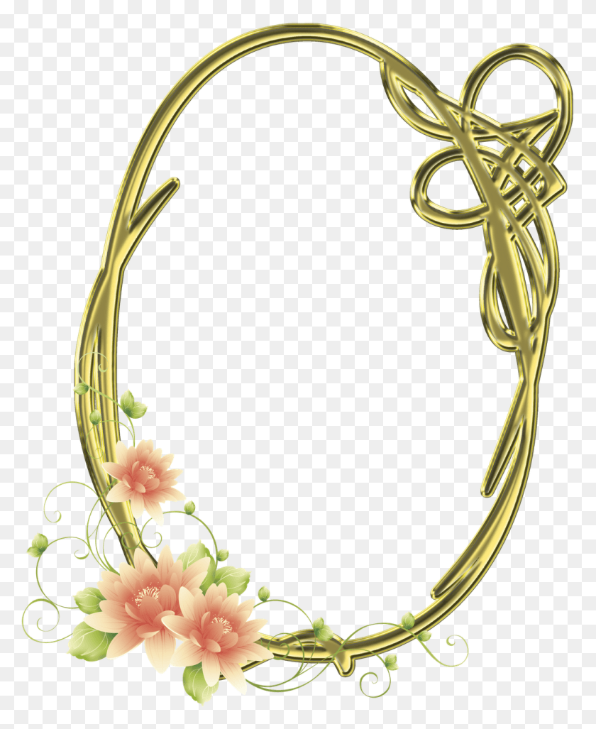 1038x1287 Frames Oval Com Flores Imagens Para Photoshop Floral Design, Bracelet, Jewelry, Accessories HD PNG Download