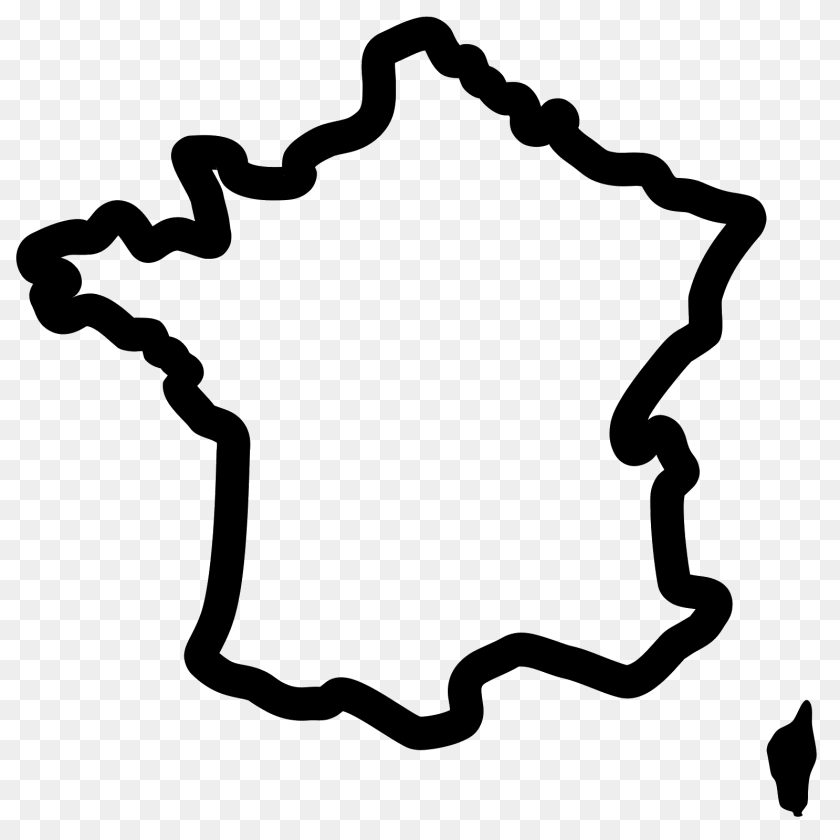 France Map Icon, Gray Clipart PNG