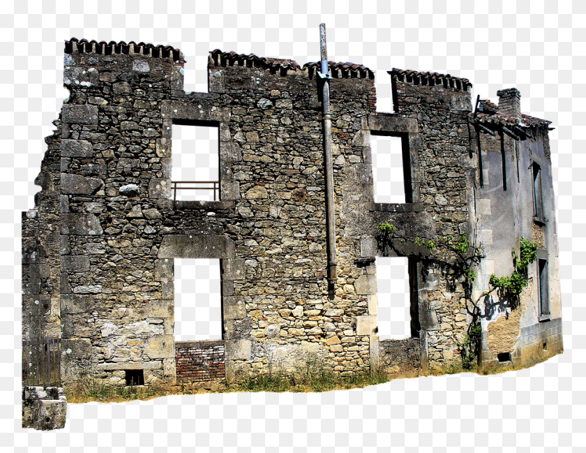 930x703 France Oradoure Ruins Memorial Village Ruini, Gate, Building, Castle HD PNG Download