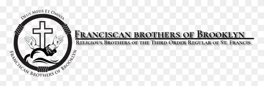 1316x366 Логотип Францисканских Братьев Из Бруклина Монохромный, Слово, Оружие, Вооружение Hd Png Скачать