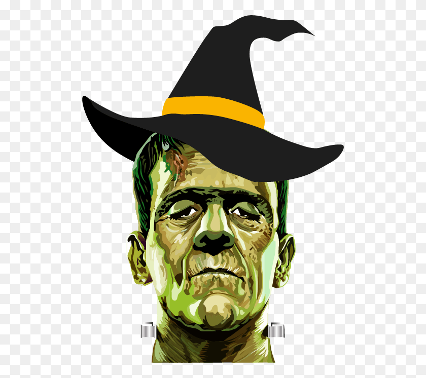 516x686 Frank With Witch Hat Frankenstein 2017 Gif, Clothing, Apparel, Person HD PNG Download