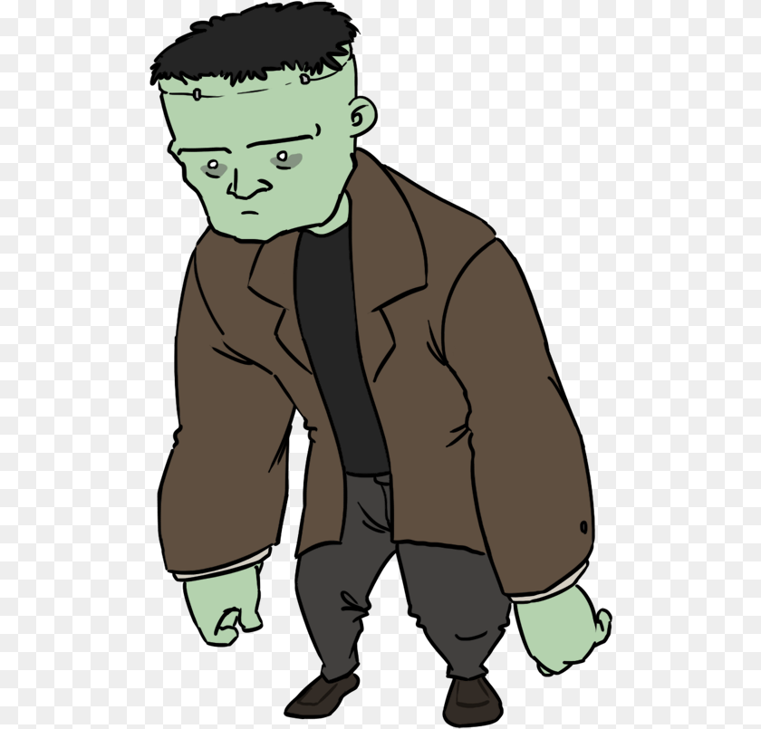 513x805 Frankenstein Drawing Animated Frankenstein Chibi, Comics, Book, Clothing, Coat Transparent PNG