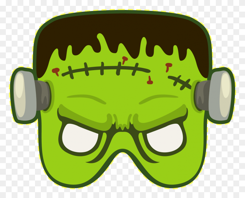 1382x1099 Frankenstein Halloween Frankensteins Mask Monster Frankenstein Mask Vector HD PNG Download