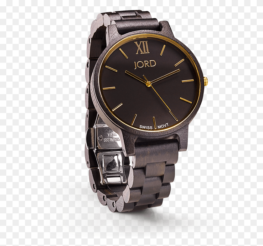 591x724 Frankie Series Watch In Dark Ebony Amp Gold Minimalism Jord Watches, Wristwatch, Text, Clock Tower HD PNG Download