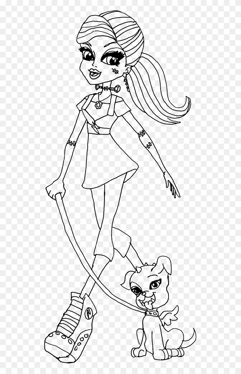 545x1241 Frankie Stein Y Clawdeen Wolf Monster High Para Colorear, Persona, Humano, Esqueleto Hd Png
