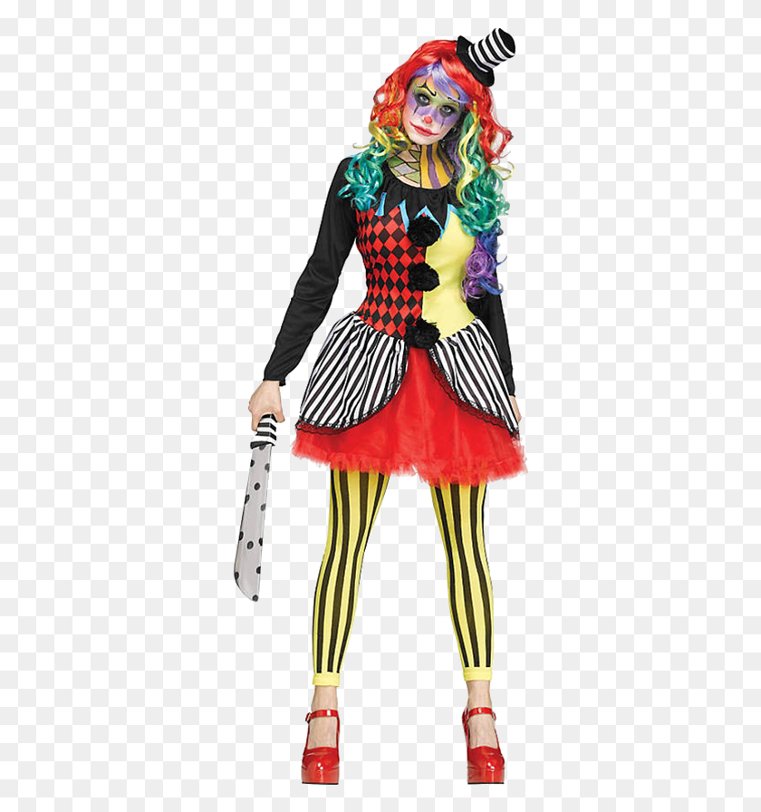 327x836 Freakshow Clown Costume Women, Performer, Person, Human HD PNG Download
