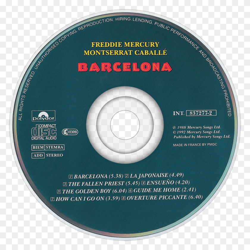 1000x1000 Descargar Png Freddie Mercury Barcelona Cd Disc Image Circle, Disk, Dvd Hd Png