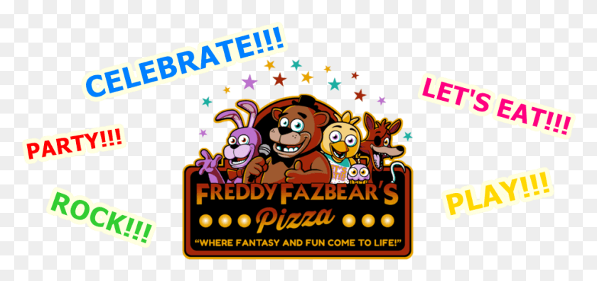 952x411 Descargar Pngfreddy Fazbear39S Pizza Freddy Fazbear39S Pizza Banner, Texto, Gráficos Hd Png