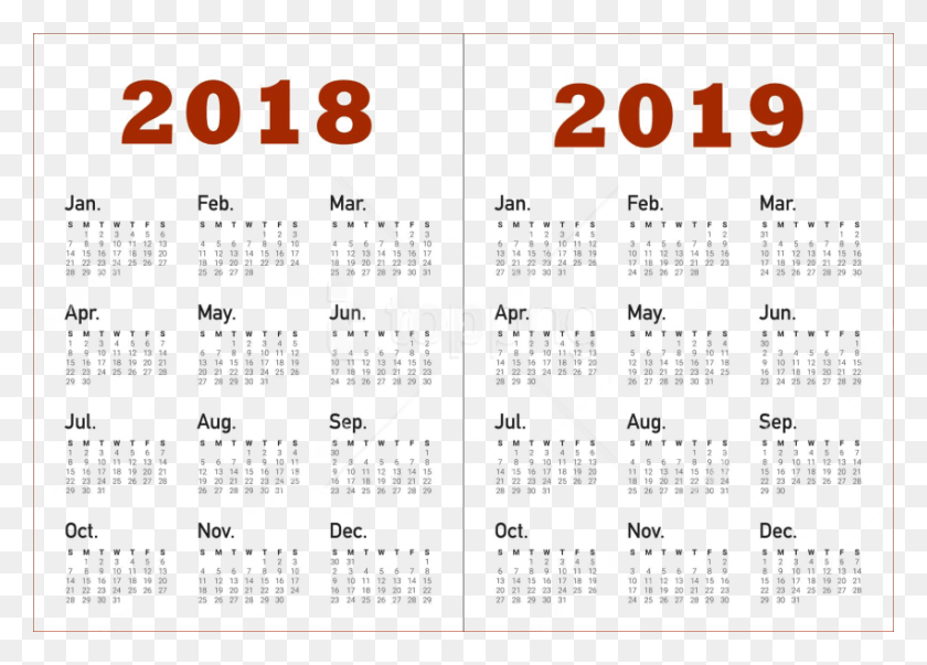 850x592 Free 2018 2019 Calendar S Images Transparent Calendar, Text HD PNG Download