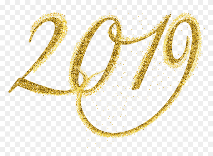 850x608 Free 2019 Decorative Golden 2019 Transparent Background, Text, Necklace, Jewelry HD PNG Download