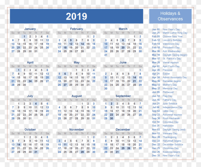 850x698 Descargar Png Calendario Indio 2019 Gratis Calendario 2019 Con Días Festivos Nacionales, Texto, Menú Hd Png